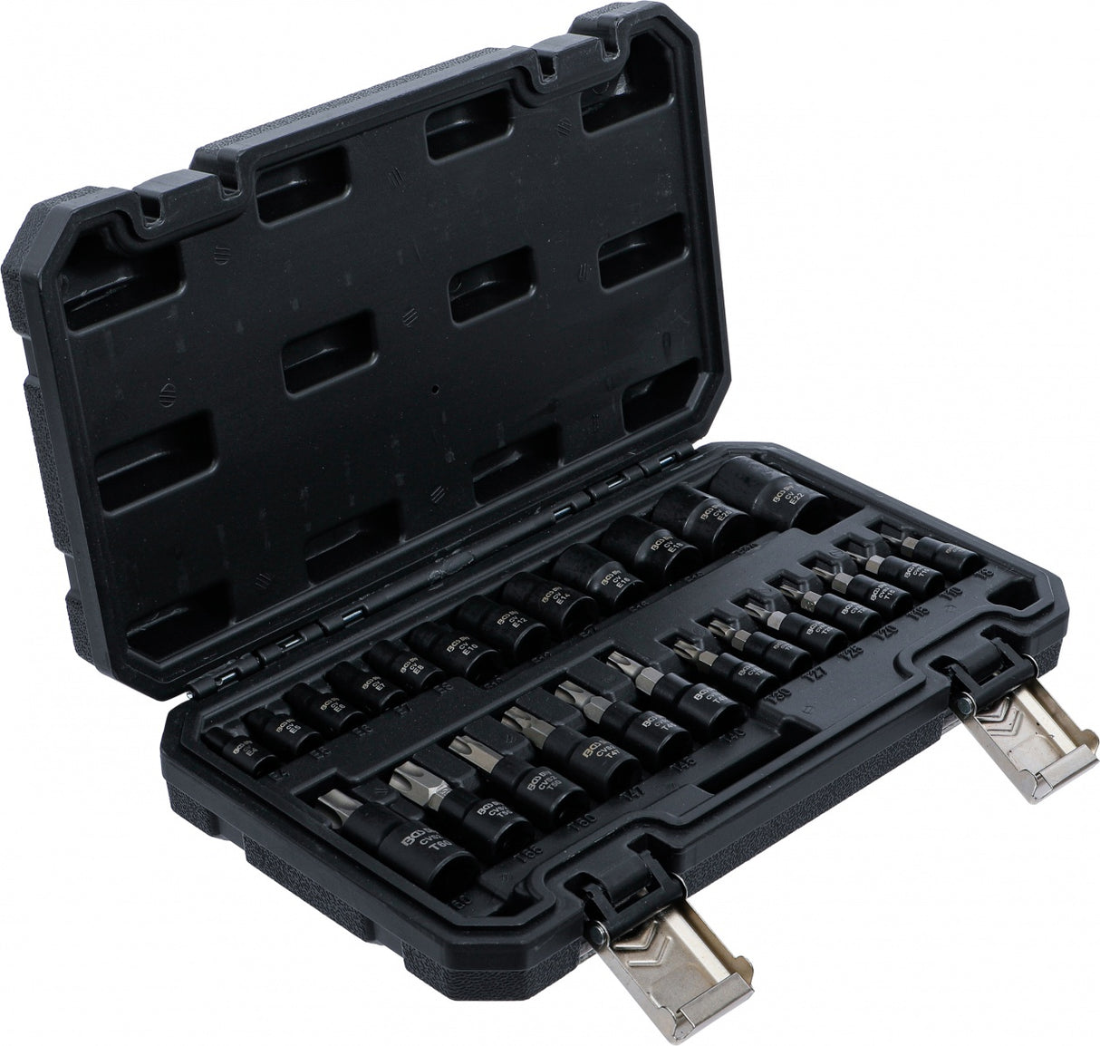 Antgalių ir galvučių rinkinys |  6.3 mm (1/4"), 10 mm (3/8"), 12.5 mm (1/2") Drive | E-Star / T-Star (for Torx) | 25 vnt (20124)