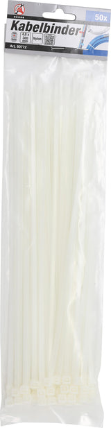 Suveržimo dirželių asortimentas | balti | 4,8 x 300 mm | 50 vnt. (80772)