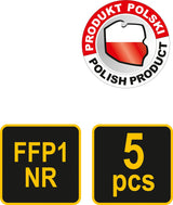 Respiratoriai EN 149: 2001.FFP1, 5 vnt (74540)