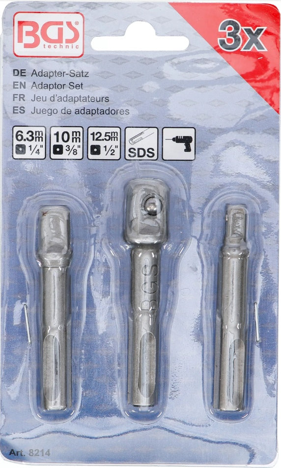 Adapterių rinkinys | SDS - išoriniai kvadratai 6,3 mm (1/4"), 10 mm (3/8"), 12,5 mm (1/2") | 3 vnt. (8214)