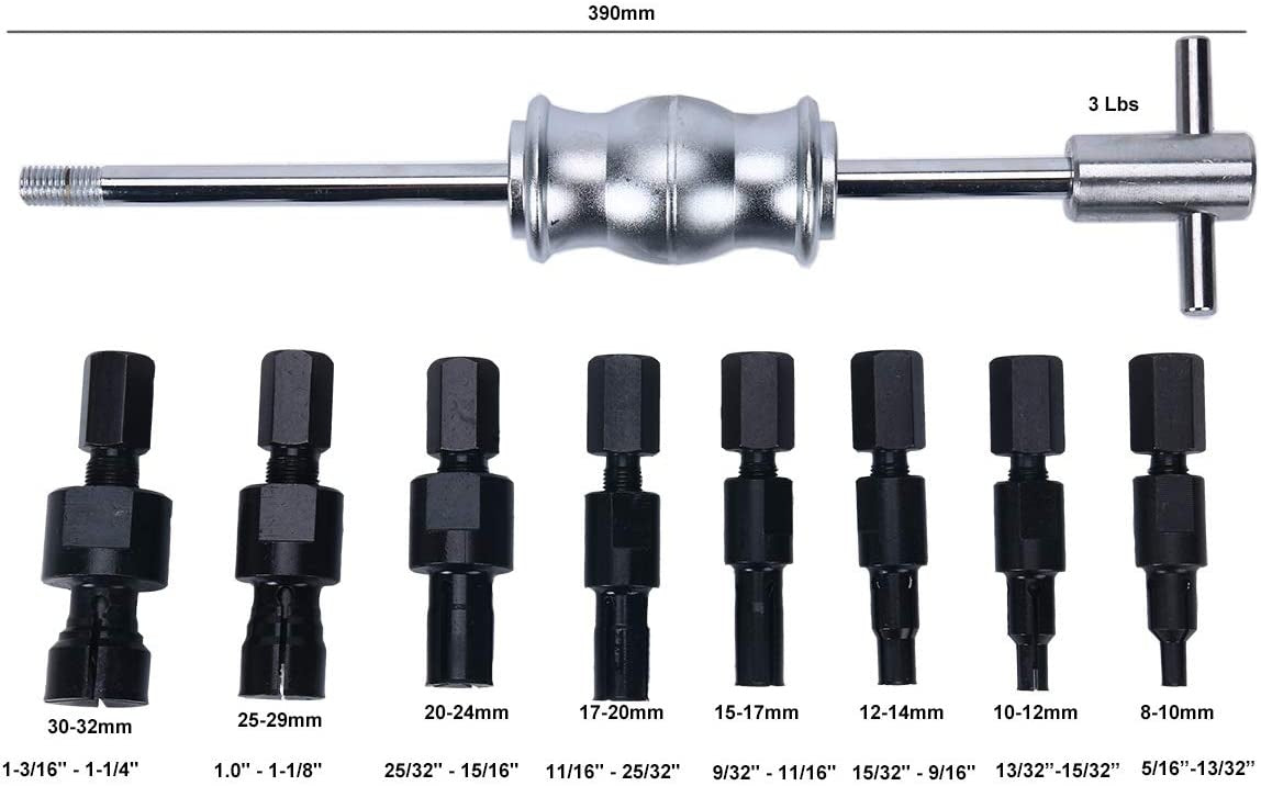 Vidinių nuėmėjų rinkinys su atbuliniu plaktuku | 8-32 mm | 9 vnt. (SK1014)