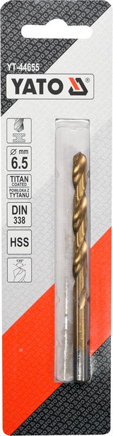 Grąžtas metalui HSS-TIN 6.5 mm (YT-44655)