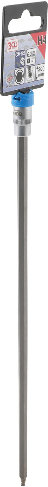 Бита-прессованная в головку | длина 300 mm | 6.3 mm (1/4") | шарнирный шестигранник 4 mm