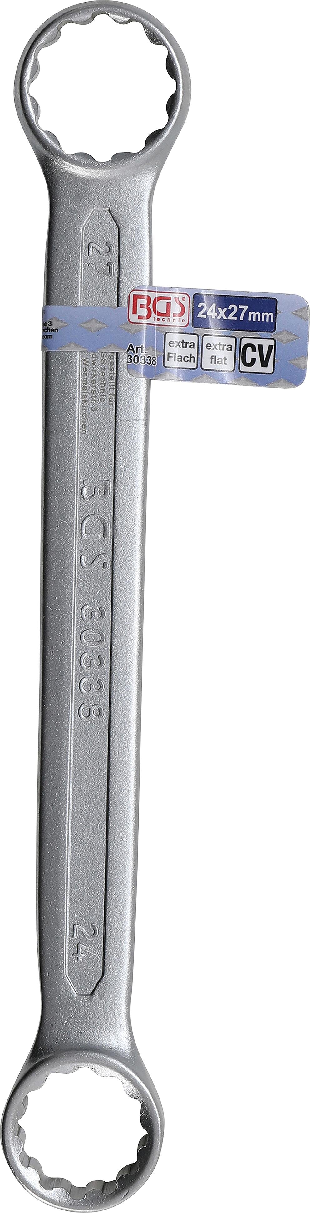 Raktas kilpinis dvipusis tiesus plokščias | 24 x 27 mm (30338)