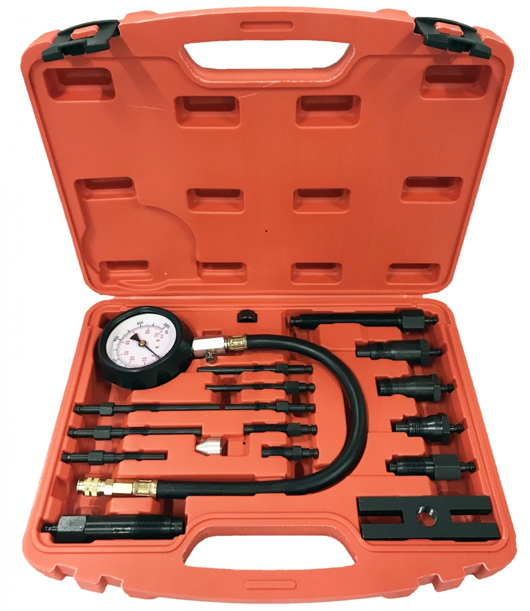 Dyzelinis kompresijos matuoklis su adapteriais (62660V-1)