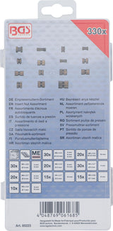 Įsukamų įdėklų / veržlių asortimentas | Žalvaris | 330 vnt. (85223)