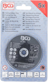 Pjovimo diskų rinkinys | nerūdijančiam plienui | Ø 75 x 1,0 x 10 mm | 5 vnt. (70998)
