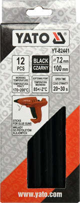 Karštų klijų lazdelės | juodos | 7,2X100 mm | 12 vnt. (YT-82441)