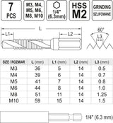Набор сверл-метчиков | M3-M10 (3, 4, 5, 6, 8, 10)