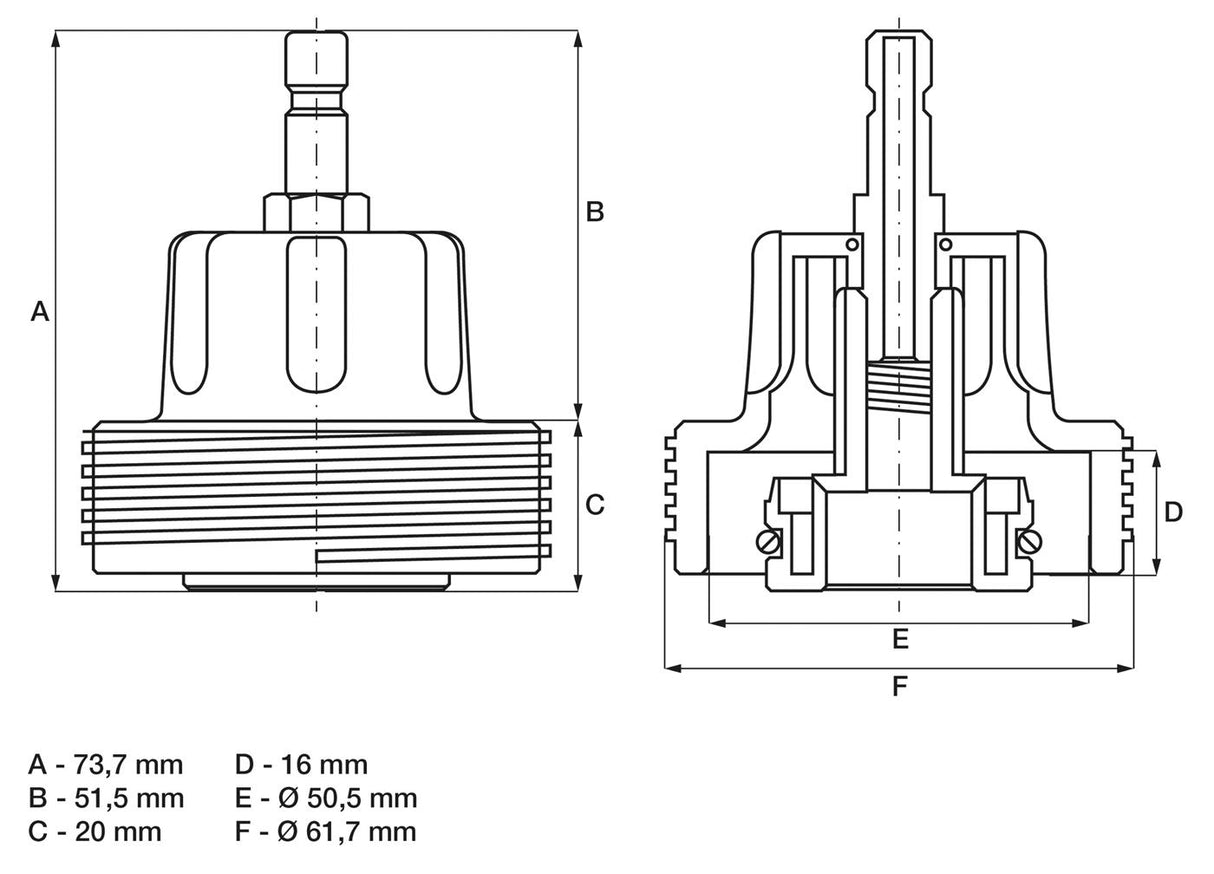 Spaudimo adapteris Nr. 23 BGS 8027, 8098 | VAG (8027-23)