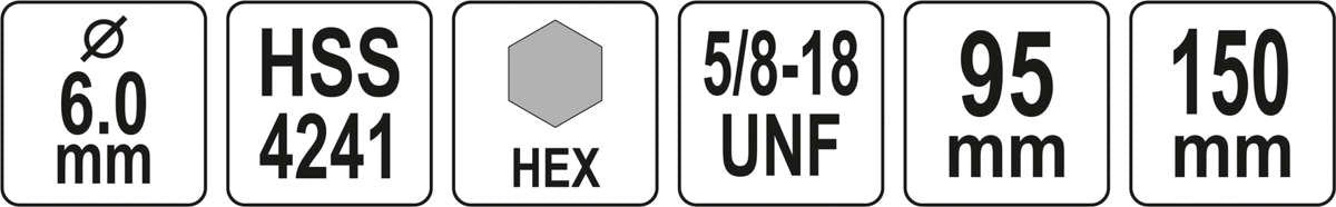 PILOT DRILL THREAD 5/8''  CHUCK HEX 10MM (YT-43991)