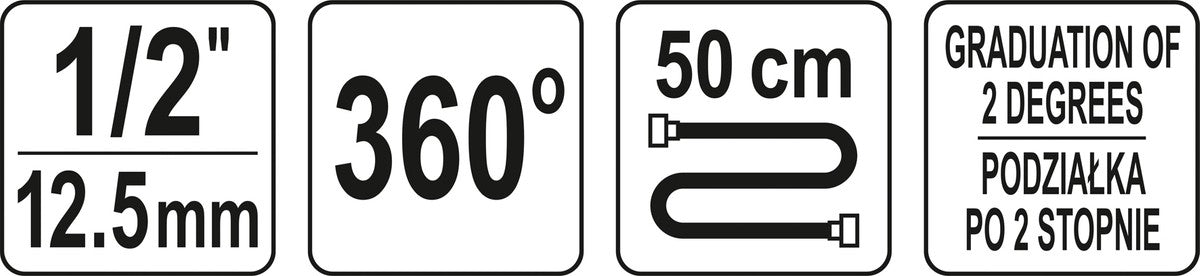 Kampinis matuoklis su spaustuku | 12,5 mm (1/2") (YT-05933)