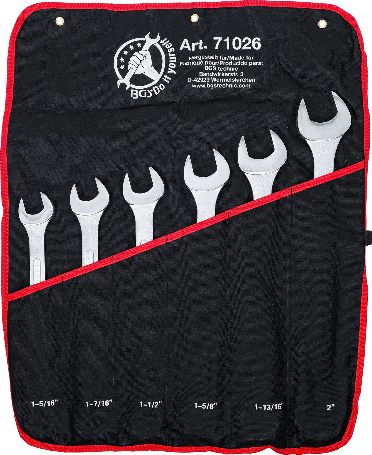 Kombinuotų veržliarakčių rinkinys | XXL | coliniai dydžiai | 1-5/16" - 2" | 6 vnt. (71026)