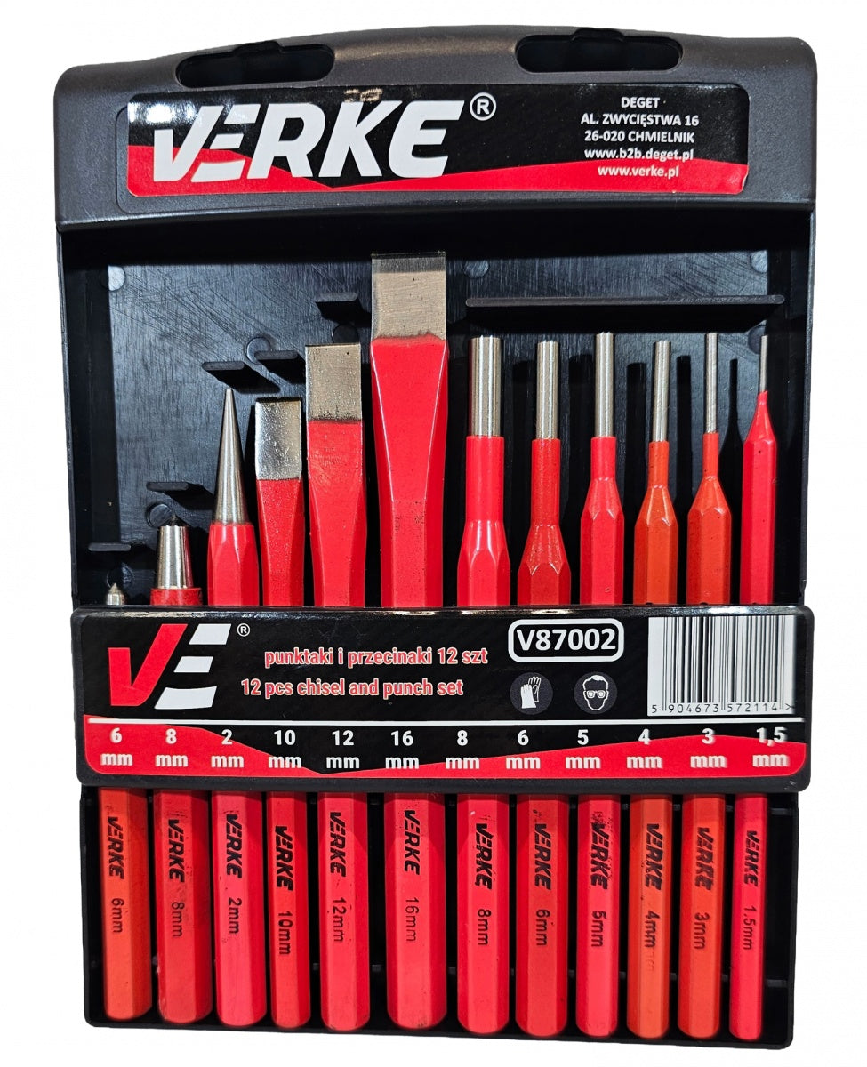 Kaltų ir išmušėjų rinkinys | 12 vnt. (FT00035)