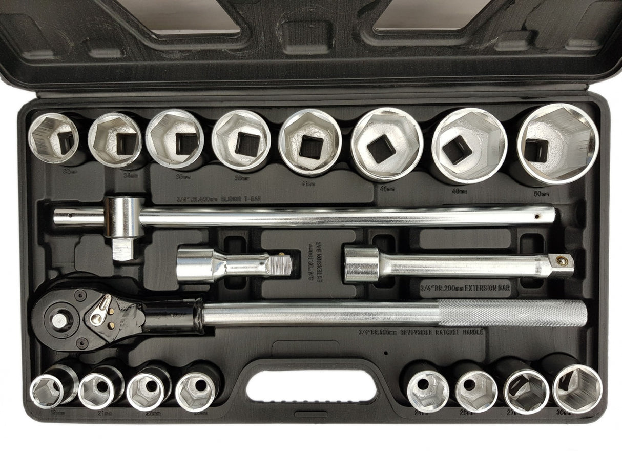 Galvučių komplektas 6 kampų | 20 mm (3/4") | 21 vnt. (SK1383)