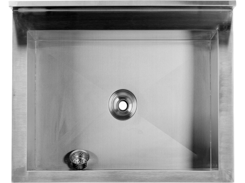 Стол из нержавеющей стали с просторной мойкой / раковиной 60 x 60 cm