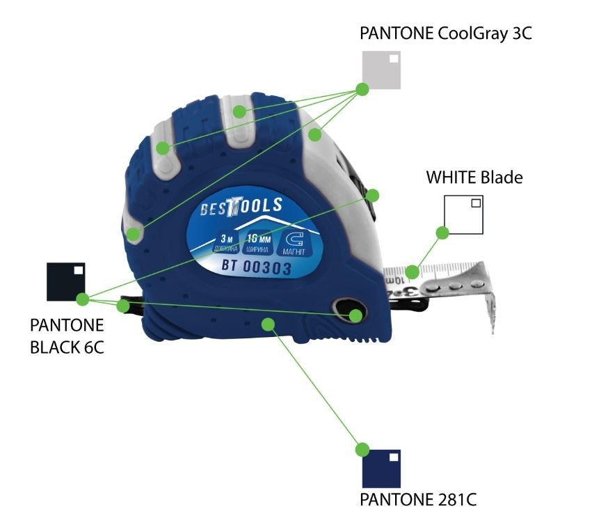 Ruletė | su magnetu | 10 m x 25 mm (BT30010)