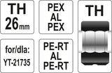 Indėklas TH 26 mm presavimo replėms YT-21735 (YT-21746)