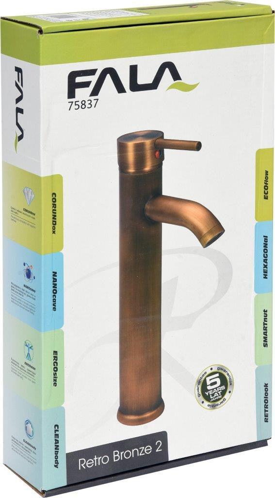 Maišytuvas kriauklei bronzinis aukštas | Retro bronze 2 (75837)