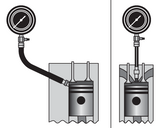 Dyzelinis kompresijos matuoklis su adapteriais (YT-7307)