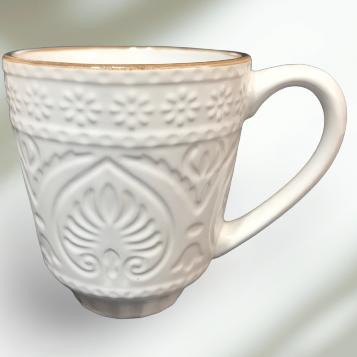 Puodelis SALSA | baltas | blizgus | keramika | Ø9CM | H10CM | 350ML (69985)