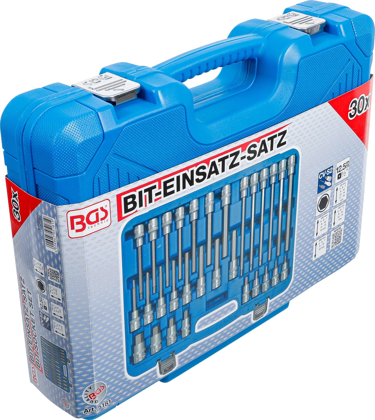 Įpresuotų antgalių rinkinys | 12,5 mm (1/2") | vidinis šešiakampis hex | 30 vnt. (5181)