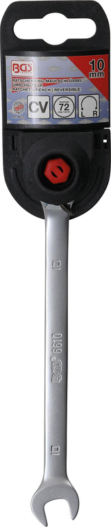 Kombinuotas raktas su terkšle | su reversu | 10 mm (6610)