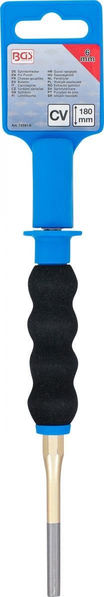 Išmušėjas bukas | neslidi ergonomiška rankena | 180 mm | 6 mm (74591-6)