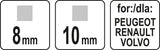 Specialus alyvos išleidimo raktas | 8 - 10 mm (YT-05995)