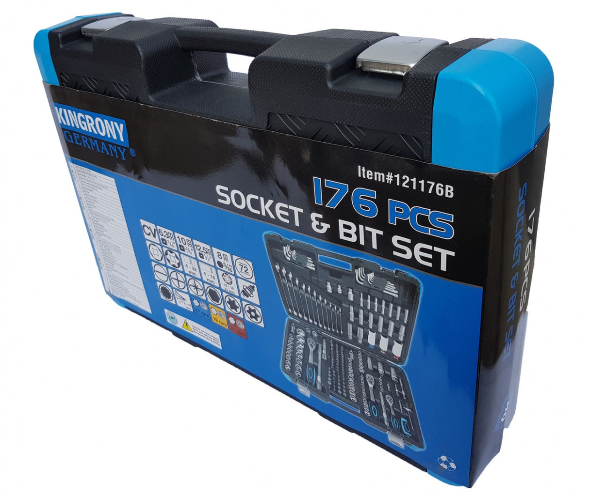 Įrankių rinkinys | 6.3 mm (1/4") / 10 mm (3/8") / 12,5 mm (1/2") | 176 vnt. (KR121176B)