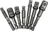 Набор адаптеров | с 1/4" (6,3 mm) на головки 1/4" - 3/8" - 1/2" | 8 шт.