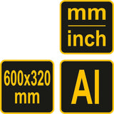 Kampainis reguliuojamas | aliuminis | 600 x 320 mm (18374)