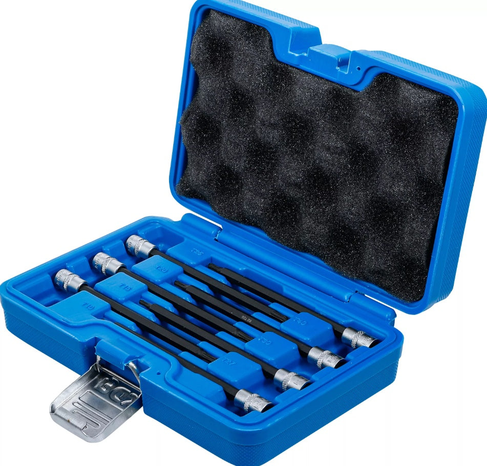 Įpresuotų antgalių rinkinys | 6.3 mm (1/4") | T-Star (Torx) su šarnyriniu antgaliu | 7 vnt. (8618)