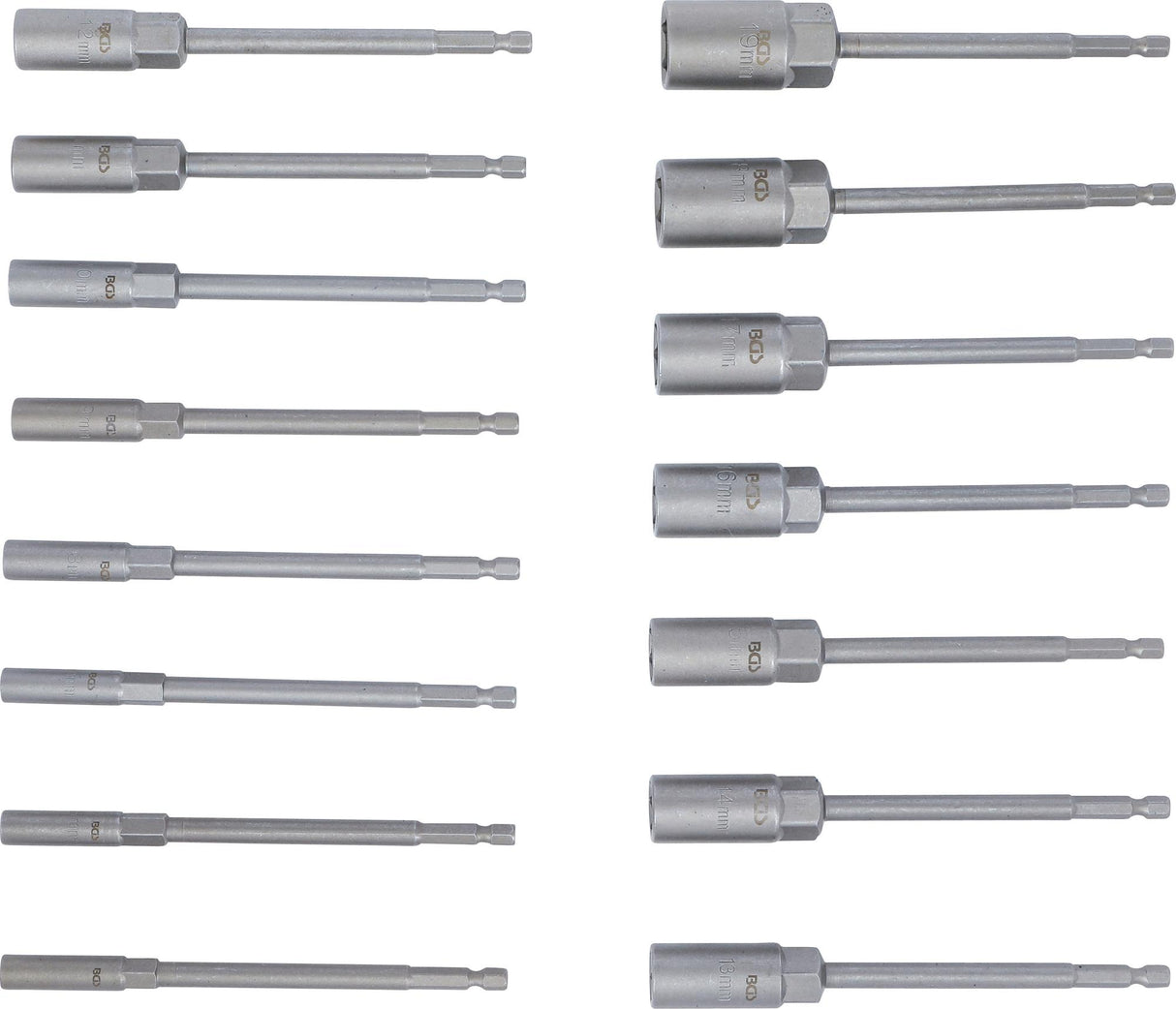 Galvučių rinkinys | ilgas tipas | 6.3 mm (1/4") | elektriniams gręžtuvams | 5.5 - 19 mm | 15 vnt. (70147)