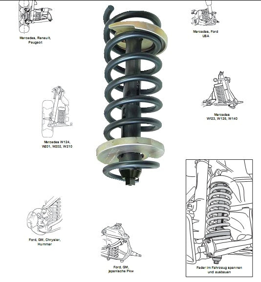 Amortizatorių spyruoklių suspaudėjai Mercedes "Stahlberg" (H1801)