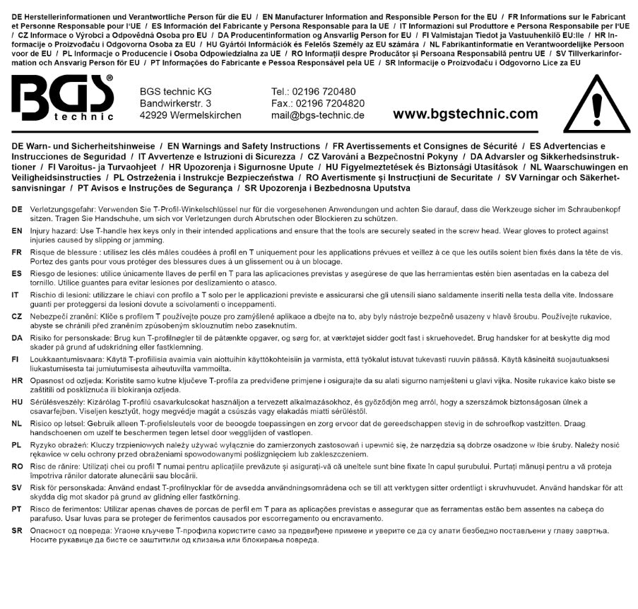 L tipo raktų rinkinys | daugiaspalviai šarnyriniai ilgi | T-Star (Torx) T10 - T50 | 9 vnt. (74467)