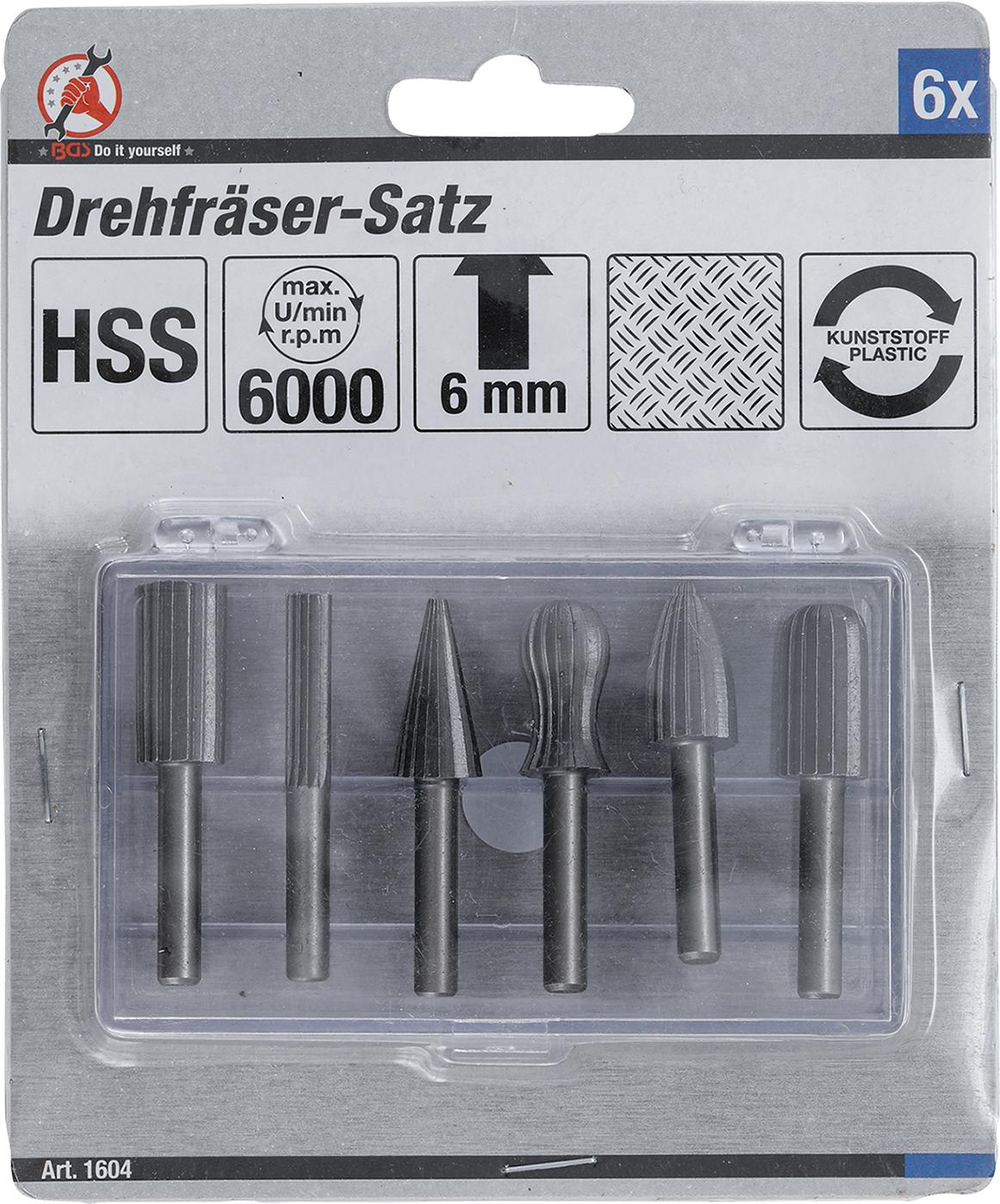 Kūginės frezos metalui | HSS | 6 vnt. (1604)
