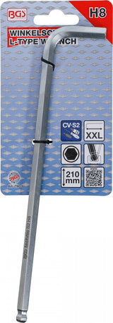 Шестигранный ключ изогнутый длинный шарнирный 210 mm, 8.0 mm