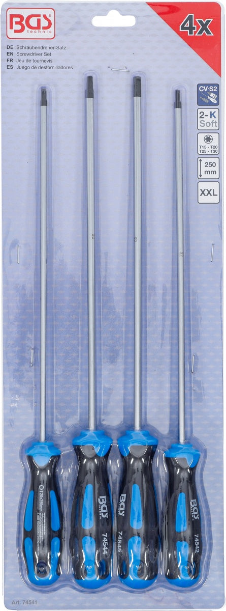 Atsuktuvų rinkinys | ypač ilgi | T-Star (Torx) | T15 - T30 | 4 vnt. (74541B)