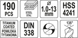 Набор сверл по металлу | HSS | Ø 1 - 13 mm | 190 шт.