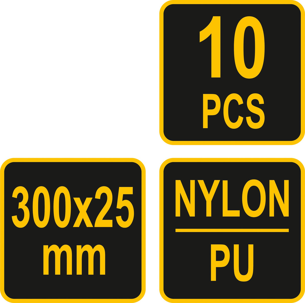 Dirželiai laidams su velcro | juodi | 300 mm / 10 vnt. (73853)