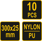 Dirželiai laidams su velcro | juodi | 300 mm / 10 vnt. (73853)