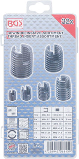 Vieliniai indėklai sriegiui | helikoliai | asortimentas | savisriegiai | 32 vnt. (6845)