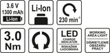 Аккумуляторная отвертка LI-ION, 3,6V 1,3 AH