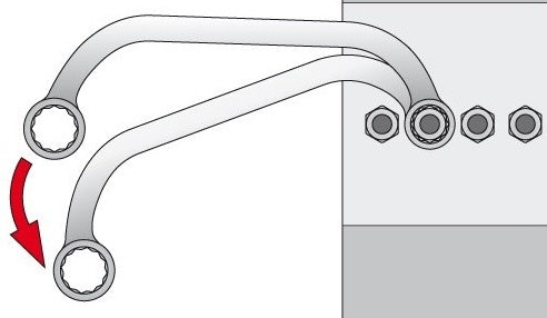 Raktas lenktas C formos 11x13 mm (YT-0171)