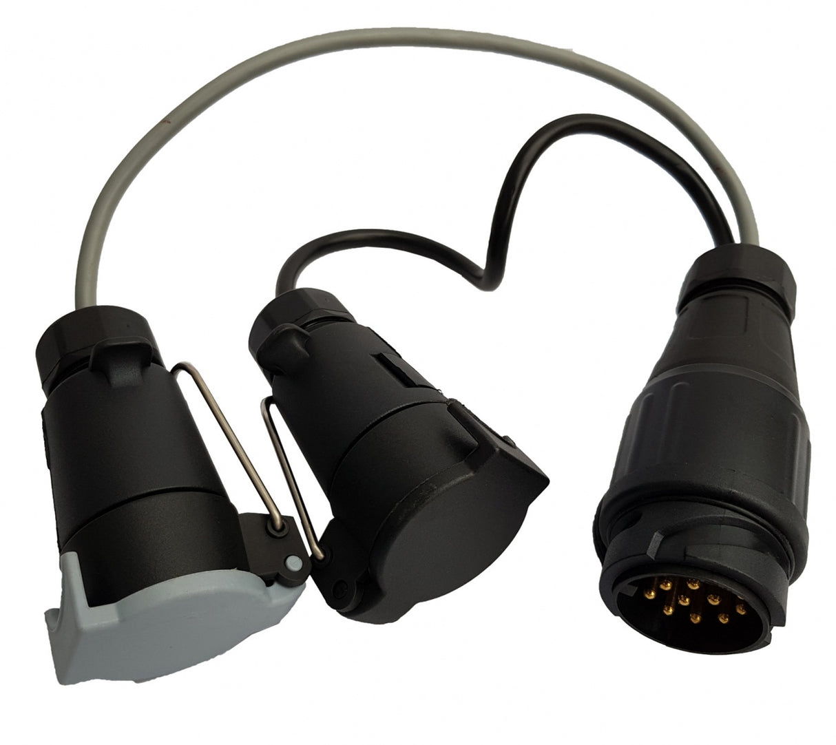 Kabelis priekabai 0.5 m, 2x7POL rozetės + 13POL kištukas (TS7-13)