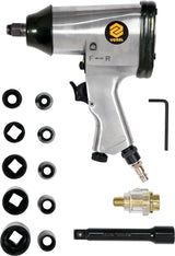 Pneumatinis smūginis veržliaraktis su įrankių rinkiniu | 12,5 mm (1/2") | 320 Nm | 16 vnt. (81101)