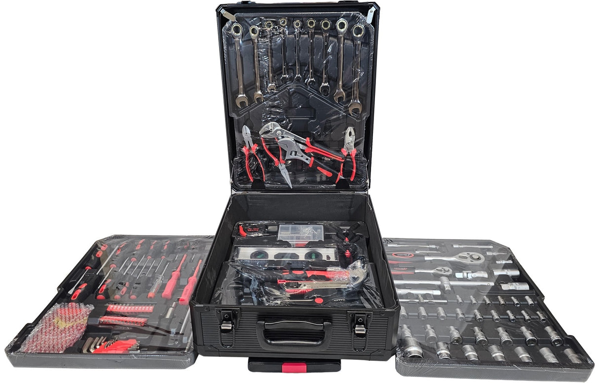 Įrankių rinkinys aliuminiame lagamine | terkšliniai raktai | su ratukais | 419 vnt. (SK582419)