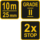 Matavimo ruletė | 10 m x 25 mm (10065)