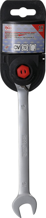 Kombinuotas raktas su terkšle | su reversu | 16 mm (6616)